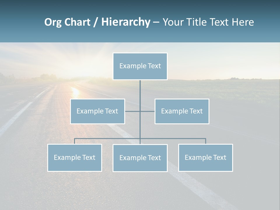 A Road With The Sun Shining Down On It PowerPoint Template