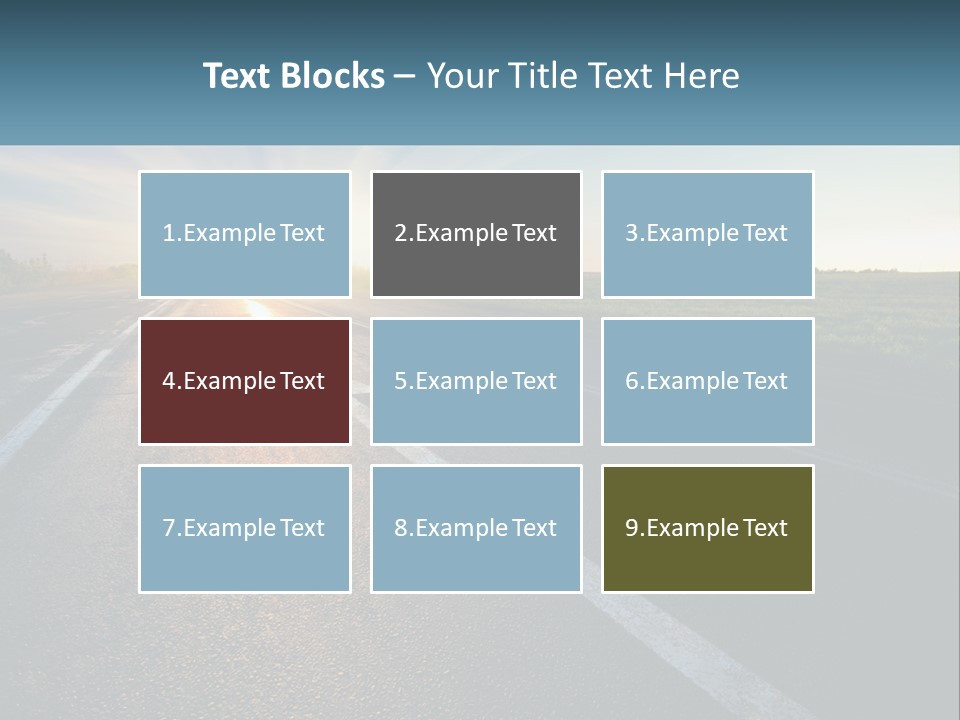 A Road With The Sun Shining Down On It PowerPoint Template