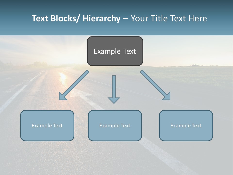 A Road With The Sun Shining Down On It PowerPoint Template