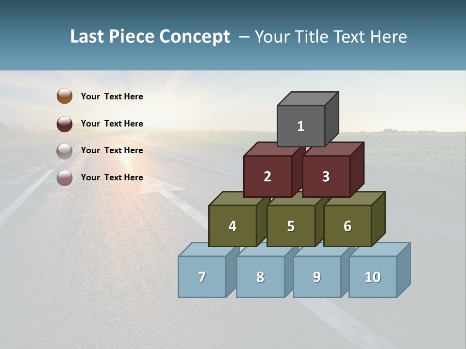A Road With The Sun Shining Down On It PowerPoint Template