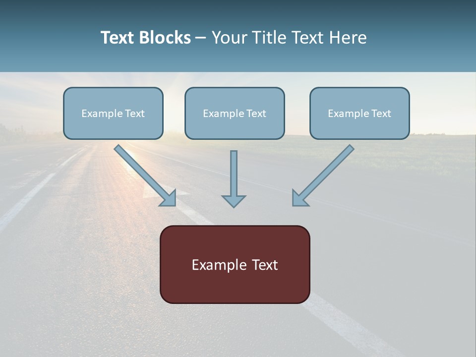 A Road With The Sun Shining Down On It PowerPoint Template