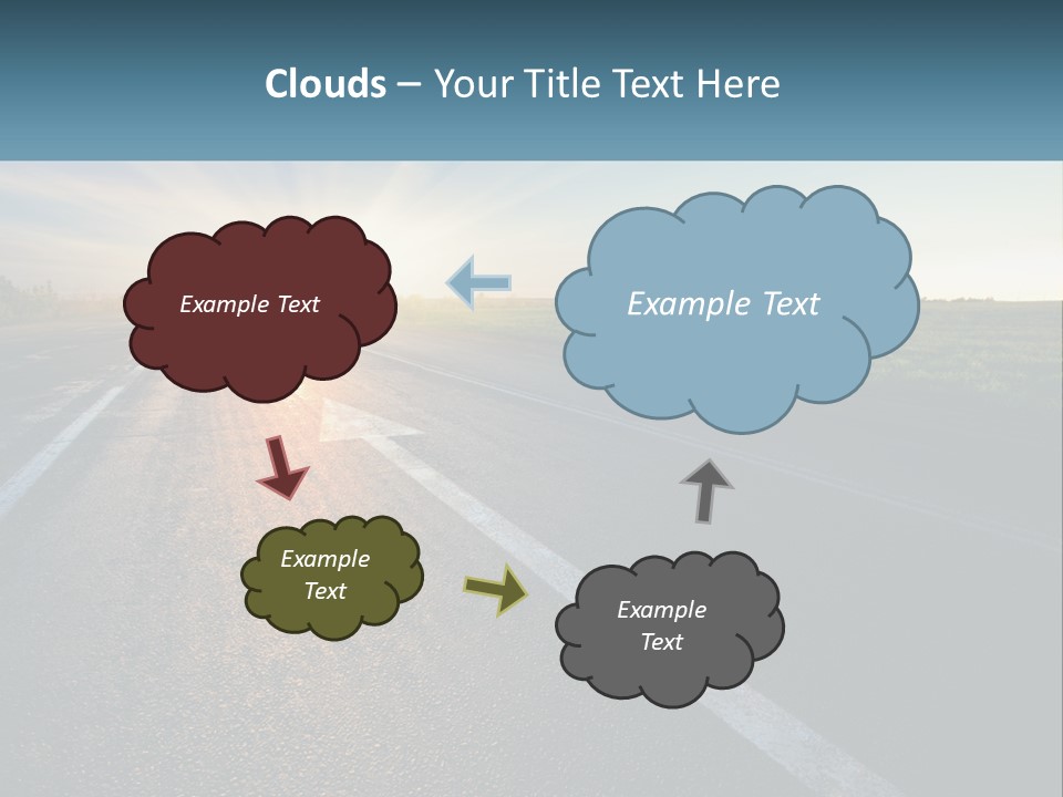 A Road With The Sun Shining Down On It PowerPoint Template