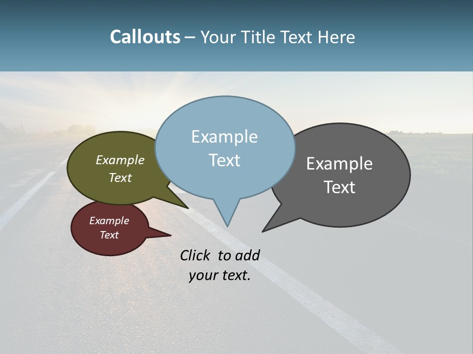 A Road With The Sun Shining Down On It PowerPoint Template