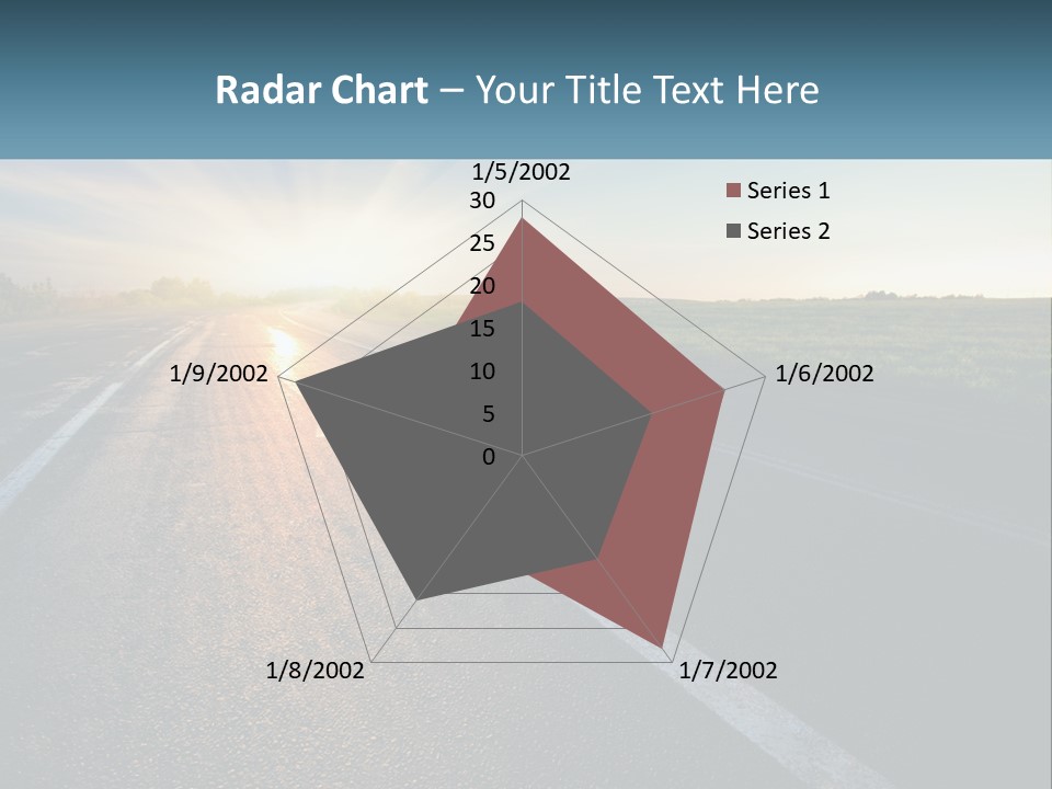 A Road With The Sun Shining Down On It PowerPoint Template