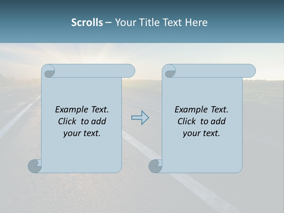 A Road With The Sun Shining Down On It PowerPoint Template