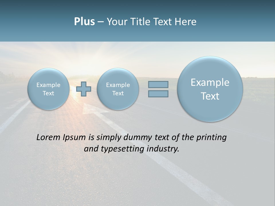 A Road With The Sun Shining Down On It PowerPoint Template