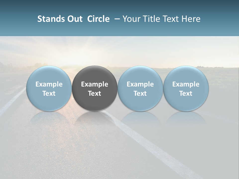 A Road With The Sun Shining Down On It PowerPoint Template