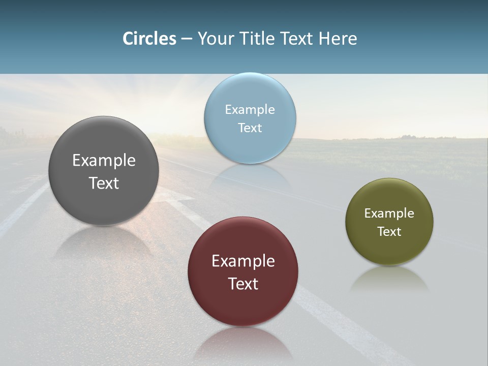 A Road With The Sun Shining Down On It PowerPoint Template