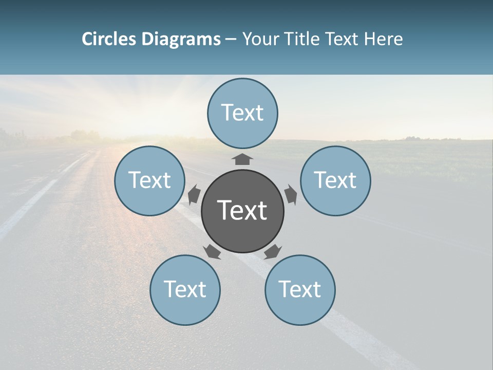 A Road With The Sun Shining Down On It PowerPoint Template