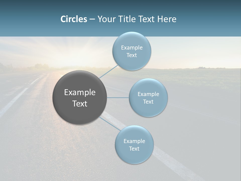 A Road With The Sun Shining Down On It PowerPoint Template