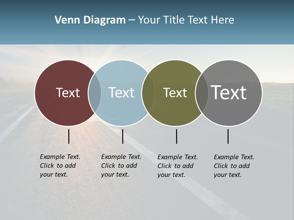 A Road With The Sun Shining Down On It PowerPoint Template