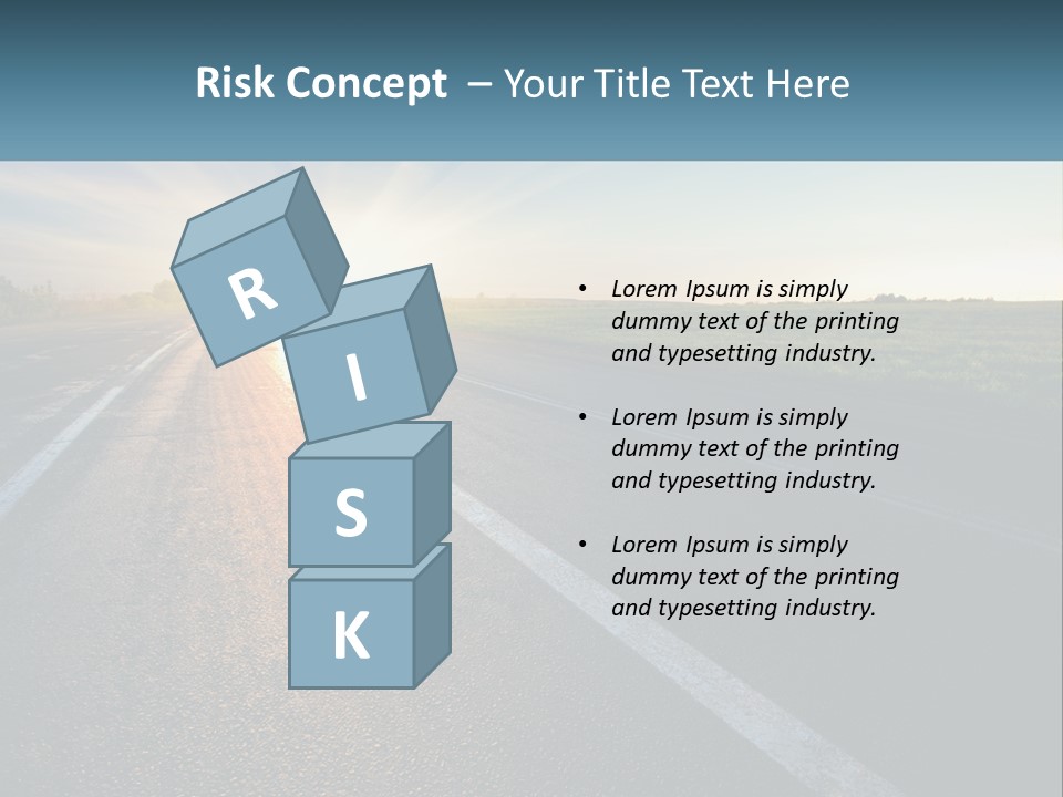 A Road With The Sun Shining Down On It PowerPoint Template