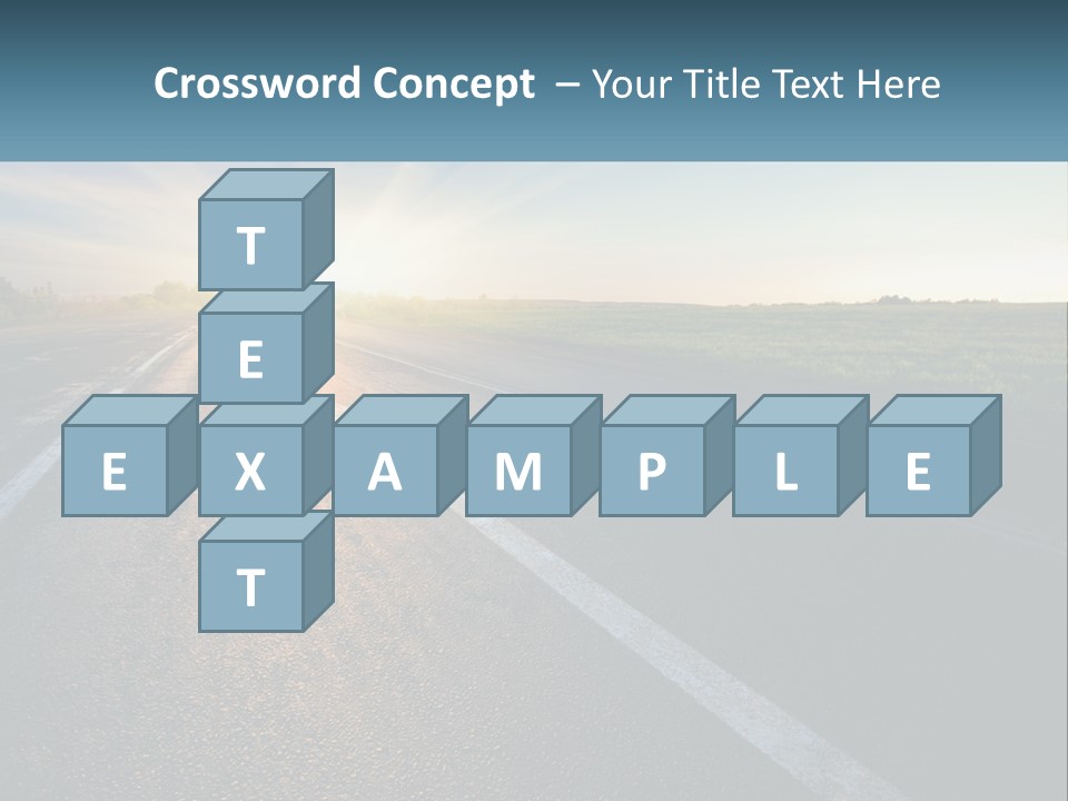A Road With The Sun Shining Down On It PowerPoint Template
