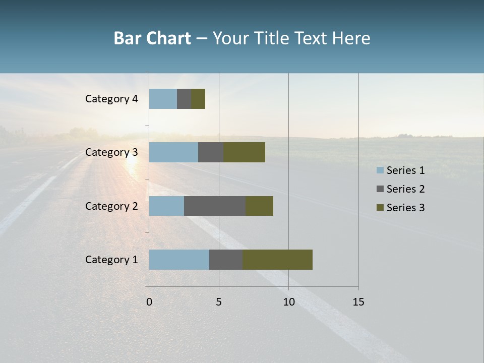 A Road With The Sun Shining Down On It PowerPoint Template