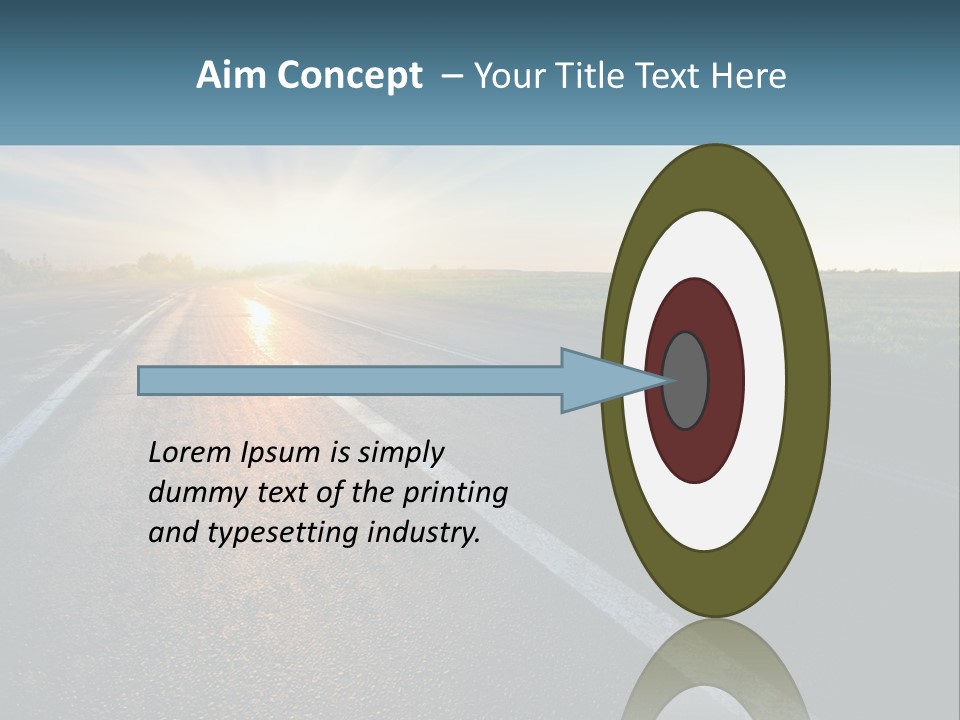 A Road With The Sun Shining Down On It PowerPoint Template