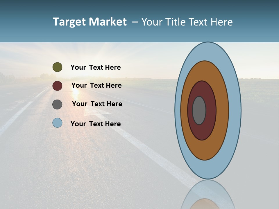 A Road With The Sun Shining Down On It PowerPoint Template