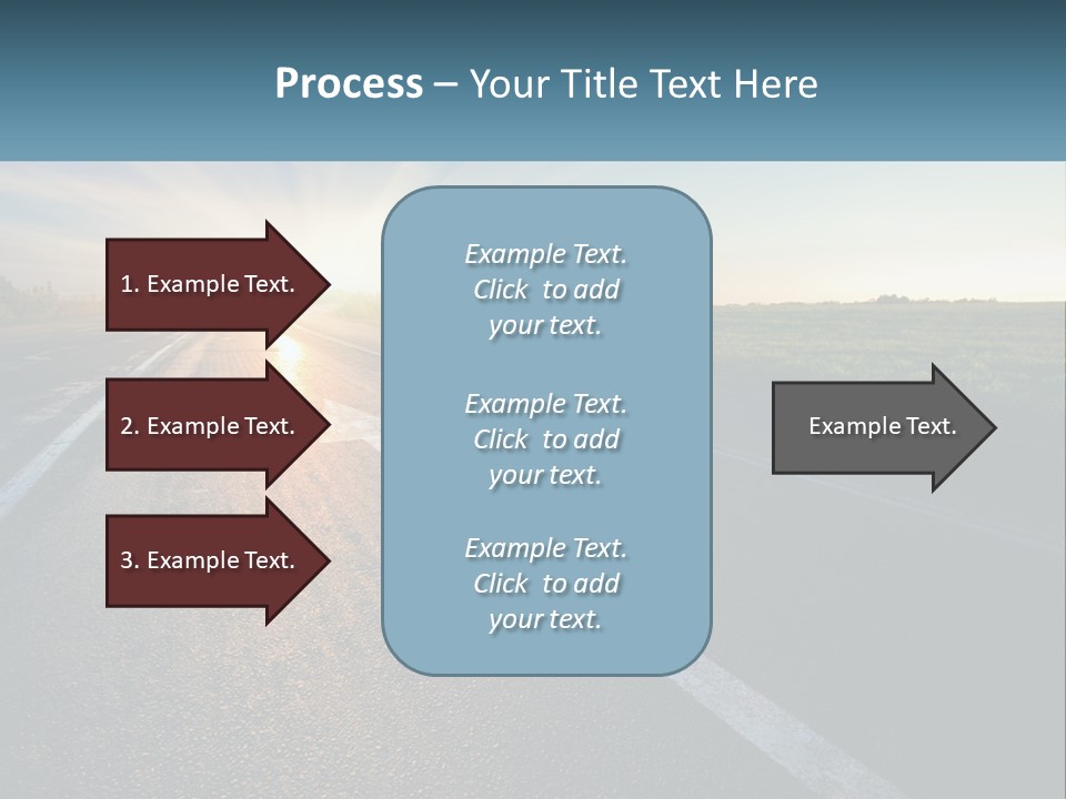 A Road With The Sun Shining Down On It PowerPoint Template