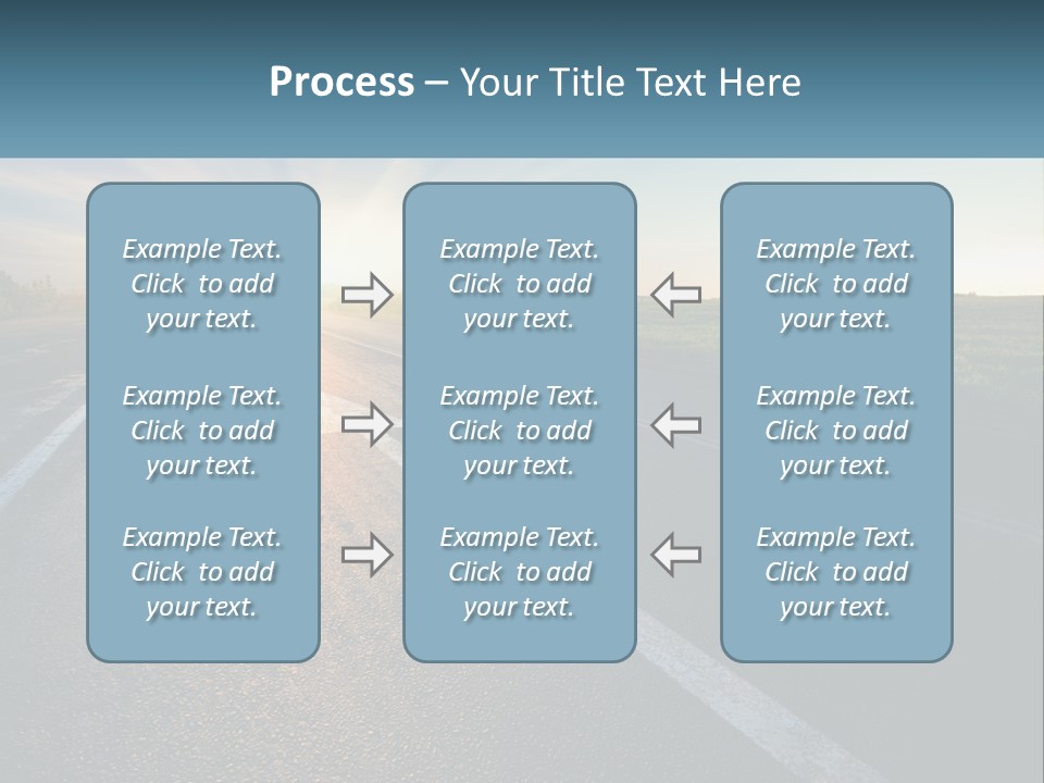 A Road With The Sun Shining Down On It PowerPoint Template