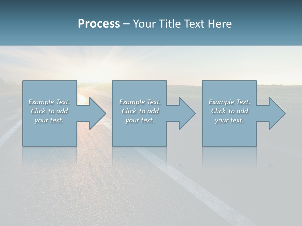A Road With The Sun Shining Down On It PowerPoint Template