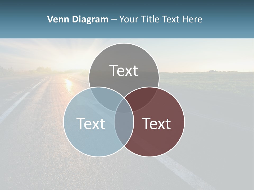 A Road With The Sun Shining Down On It PowerPoint Template