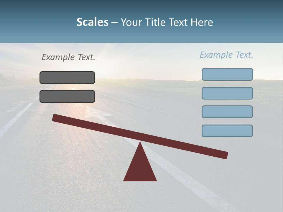 A Road With The Sun Shining Down On It PowerPoint Template