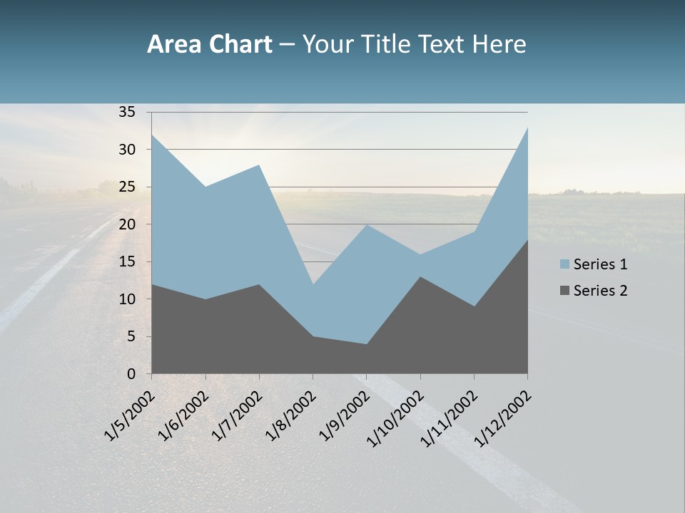 A Road With The Sun Shining Down On It PowerPoint Template