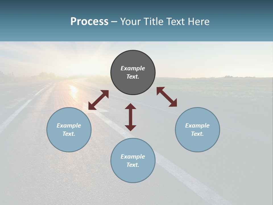 A Road With The Sun Shining Down On It PowerPoint Template