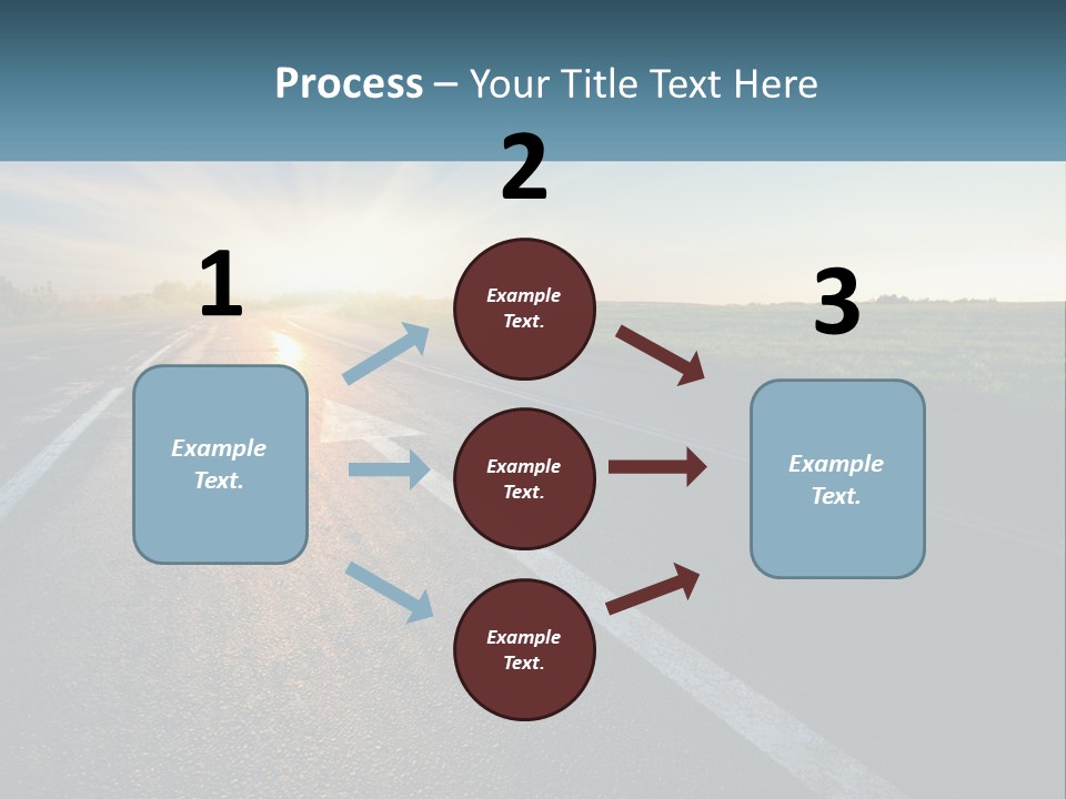 A Road With The Sun Shining Down On It PowerPoint Template