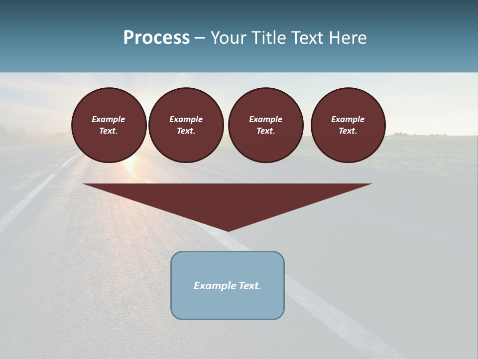 A Road With The Sun Shining Down On It PowerPoint Template