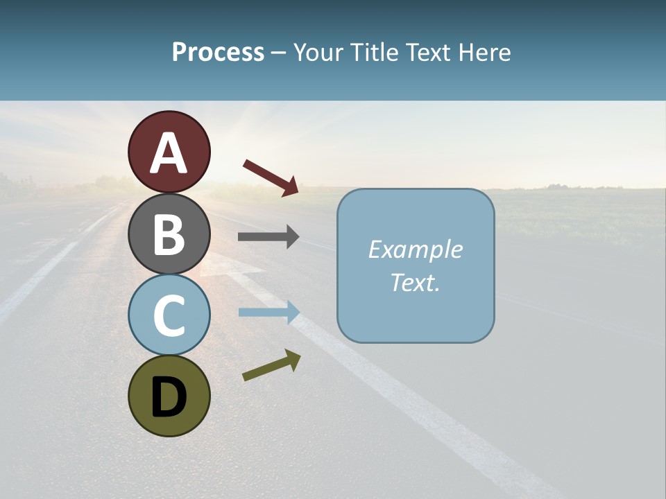 A Road With The Sun Shining Down On It PowerPoint Template