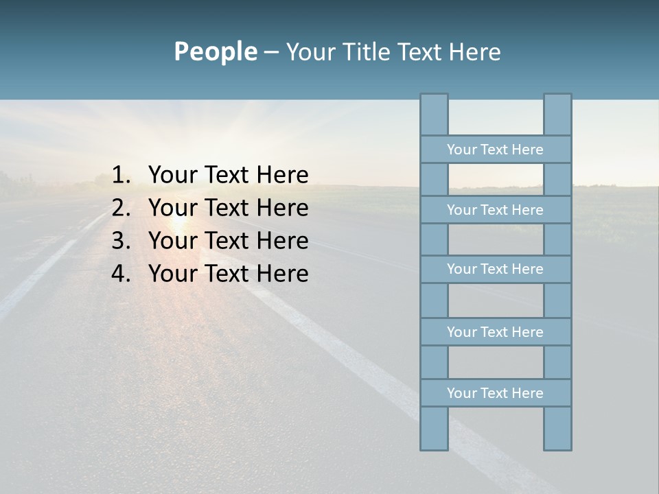 A Road With The Sun Shining Down On It PowerPoint Template