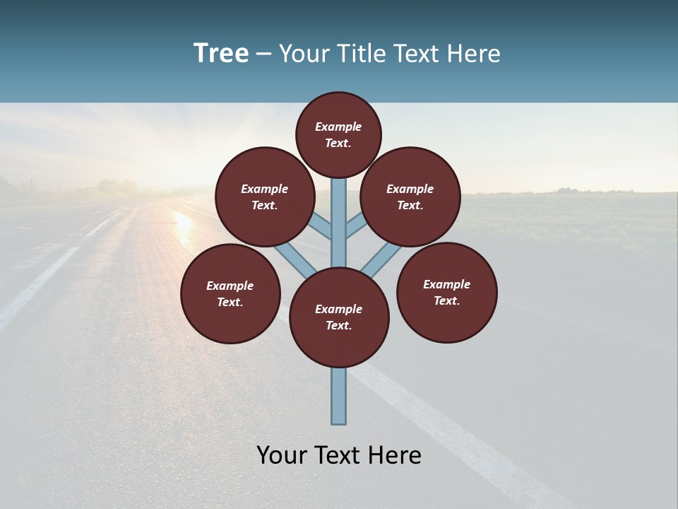 A Road With The Sun Shining Down On It PowerPoint Template