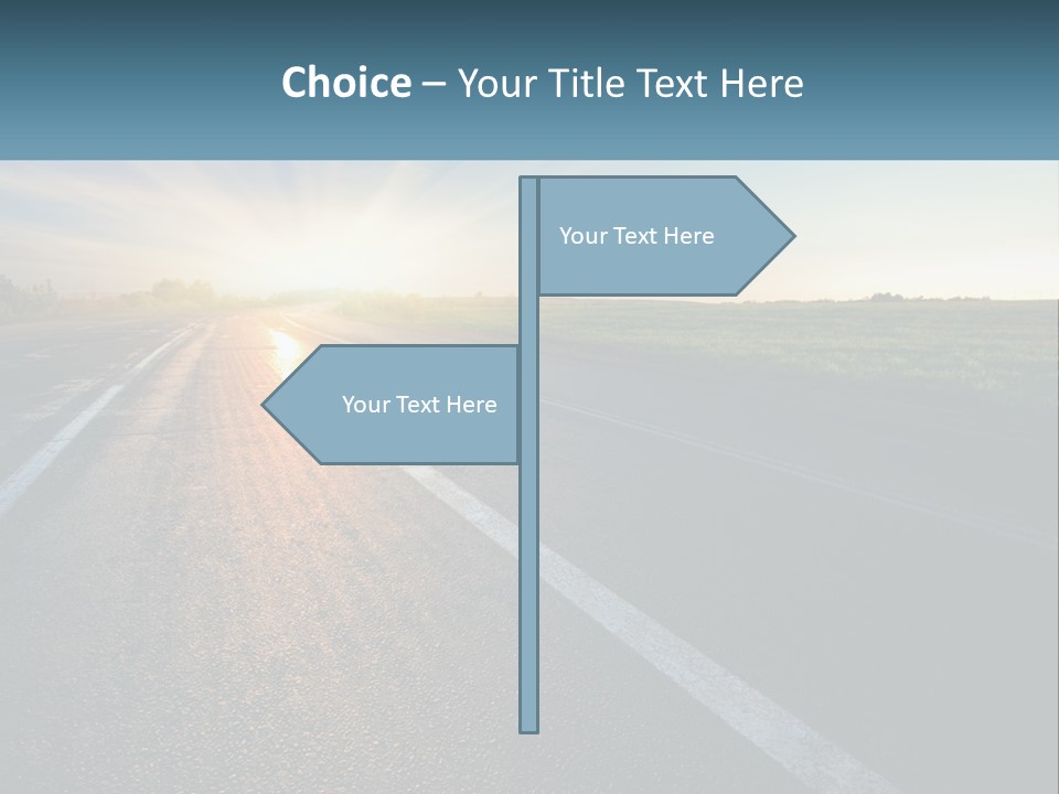A Road With The Sun Shining Down On It PowerPoint Template