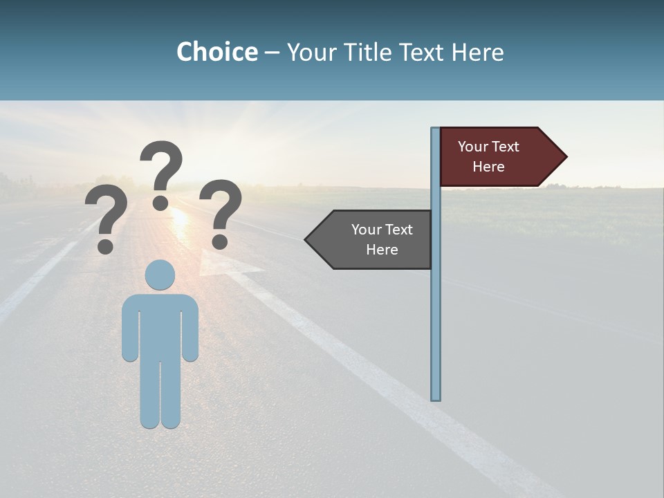 A Road With The Sun Shining Down On It PowerPoint Template