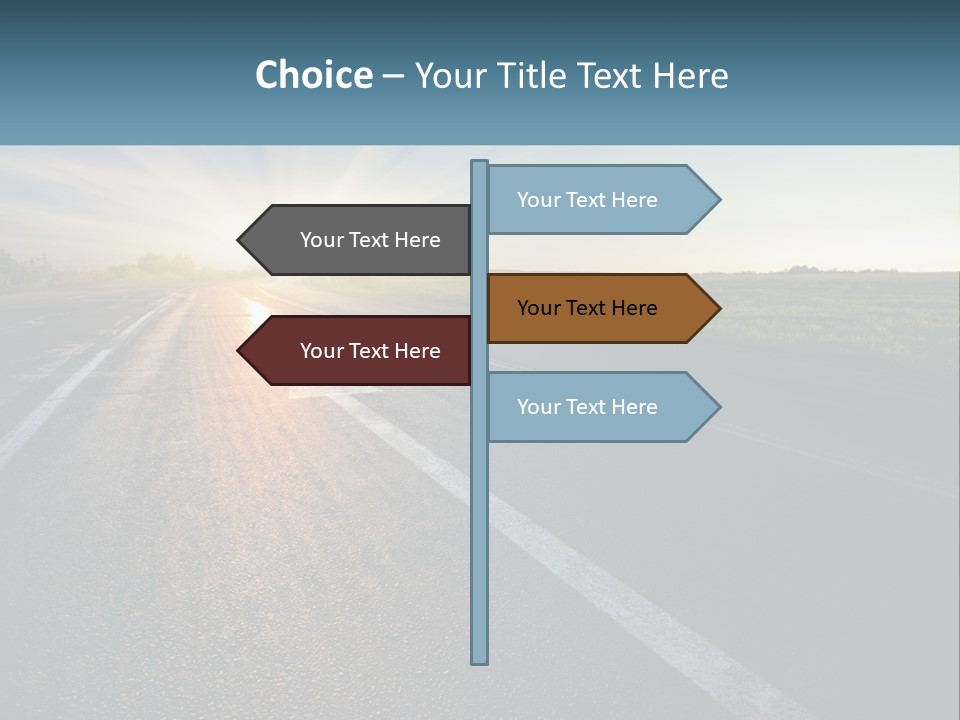 A Road With The Sun Shining Down On It PowerPoint Template