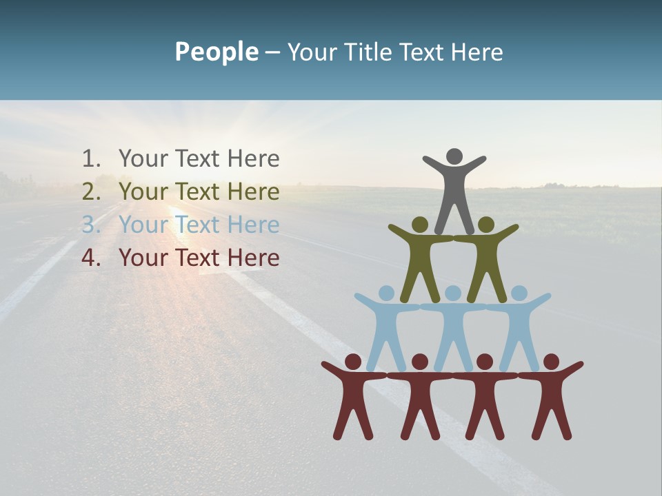 A Road With The Sun Shining Down On It PowerPoint Template