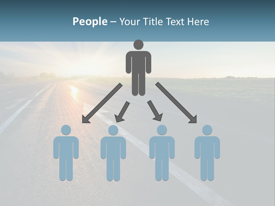 A Road With The Sun Shining Down On It PowerPoint Template