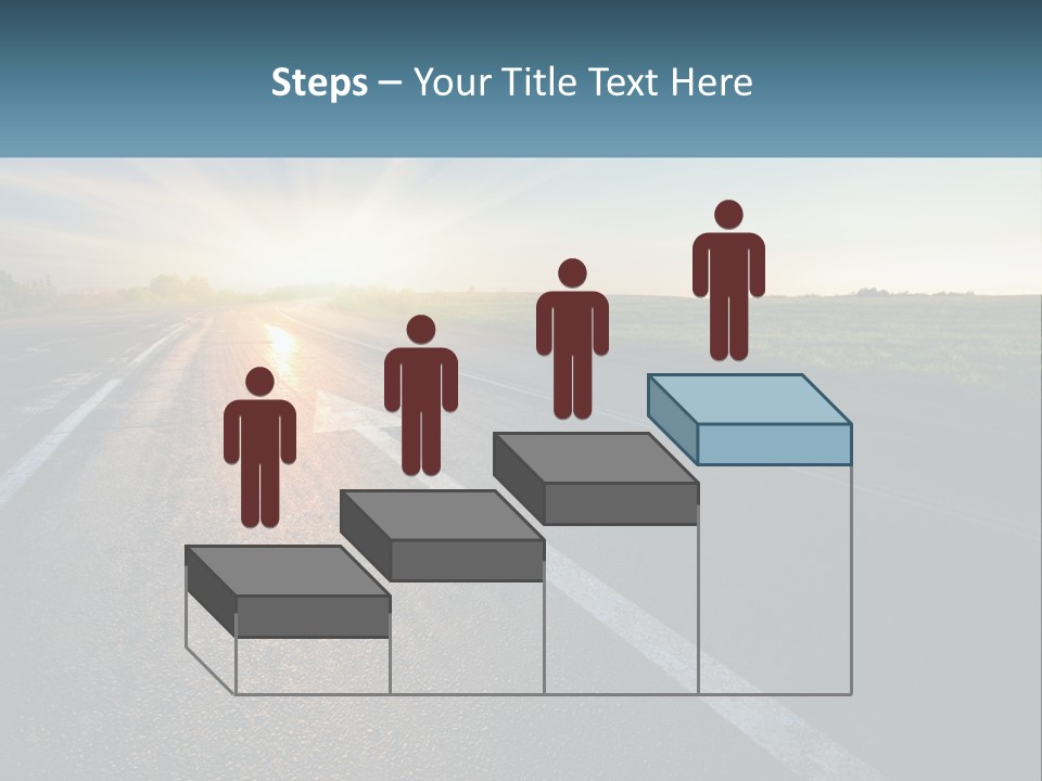 A Road With The Sun Shining Down On It PowerPoint Template