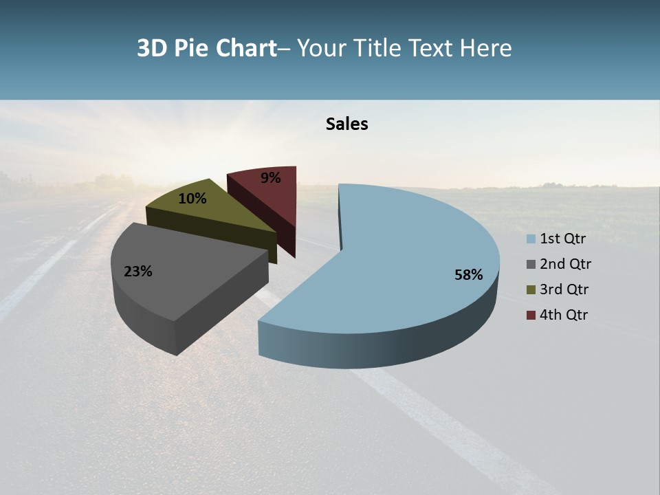 A Road With The Sun Shining Down On It PowerPoint Template