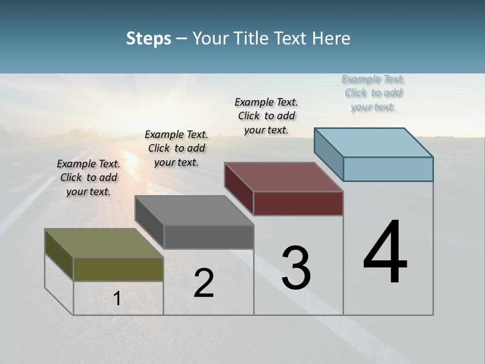 A Road With The Sun Shining Down On It PowerPoint Template