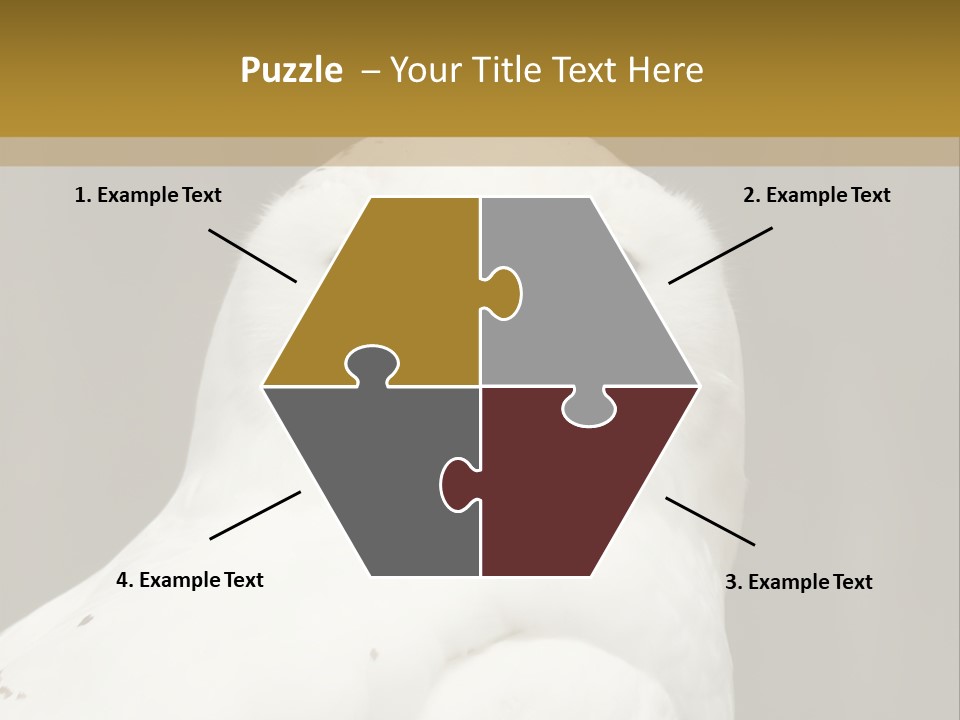 A White Owl Sitting On Top Of A Wooden Table PowerPoint Template