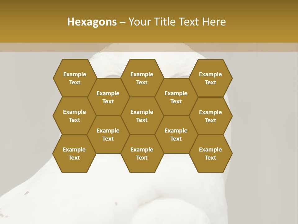 A White Owl Sitting On Top Of A Wooden Table PowerPoint Template