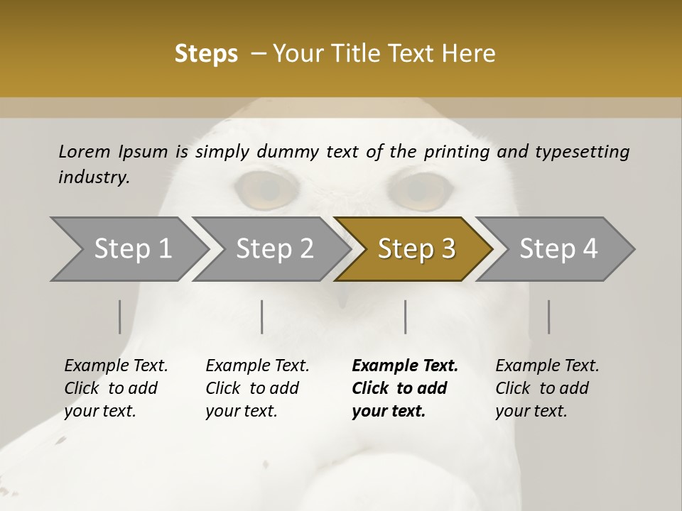 A White Owl Sitting On Top Of A Wooden Table PowerPoint Template