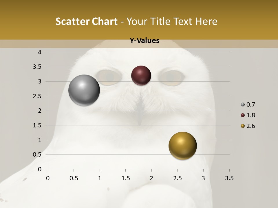A White Owl Sitting On Top Of A Wooden Table PowerPoint Template