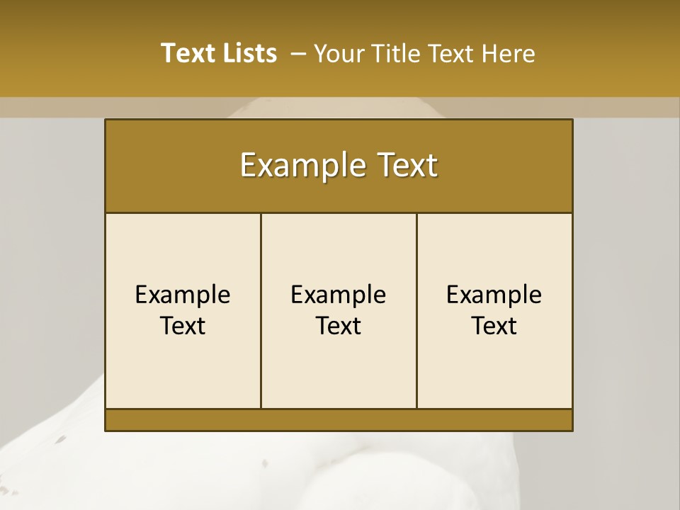 A White Owl Sitting On Top Of A Wooden Table PowerPoint Template