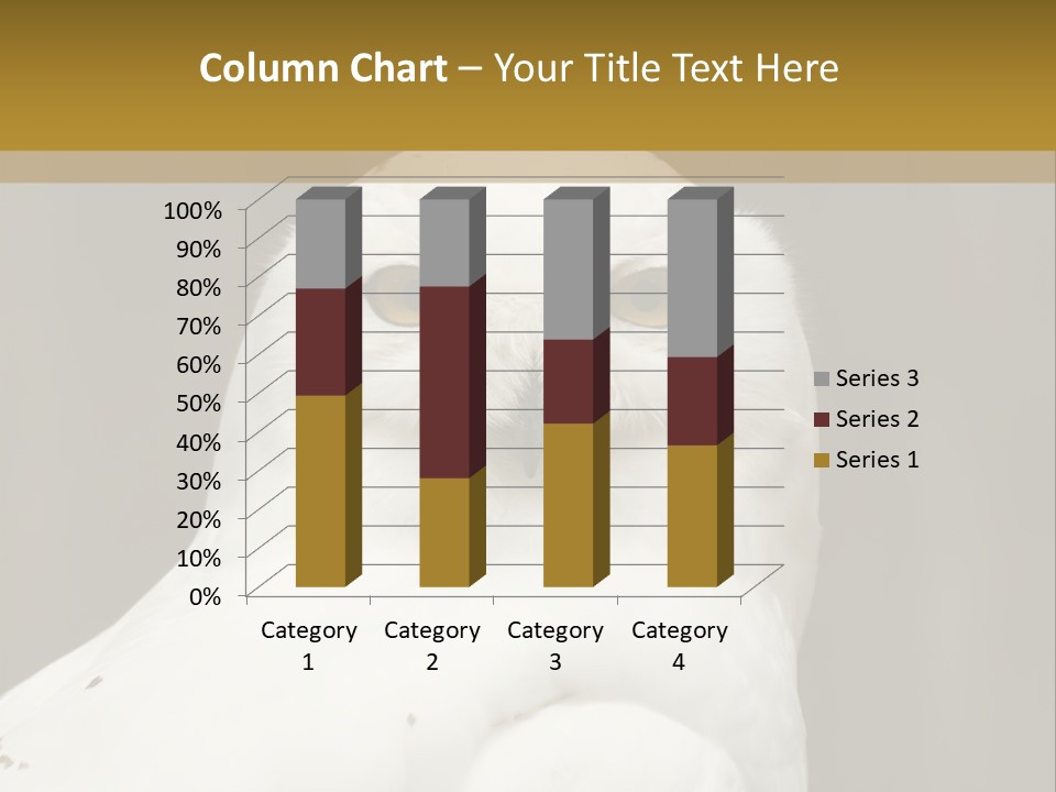 A White Owl Sitting On Top Of A Wooden Table PowerPoint Template