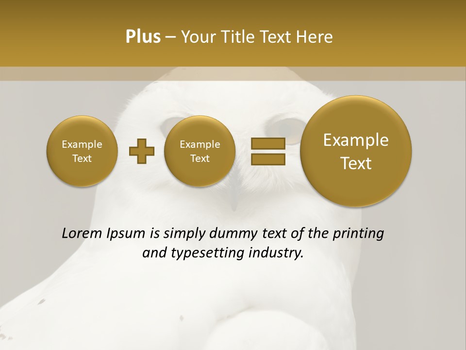 A White Owl Sitting On Top Of A Wooden Table PowerPoint Template