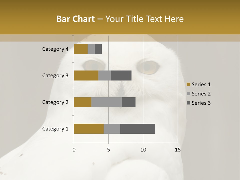 A White Owl Sitting On Top Of A Wooden Table PowerPoint Template