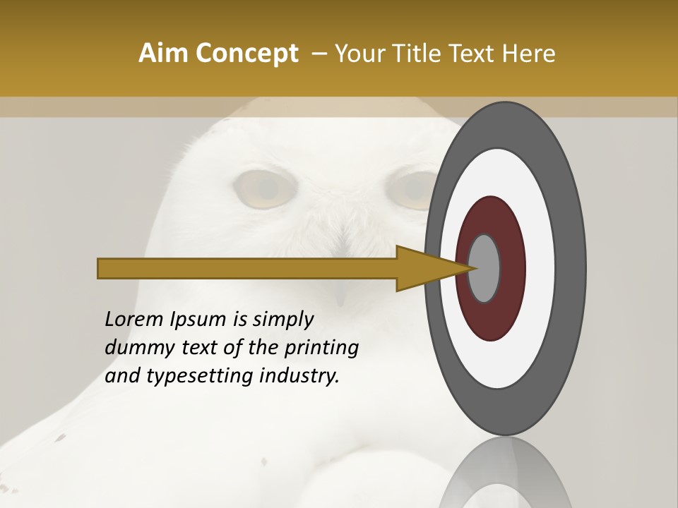 A White Owl Sitting On Top Of A Wooden Table PowerPoint Template