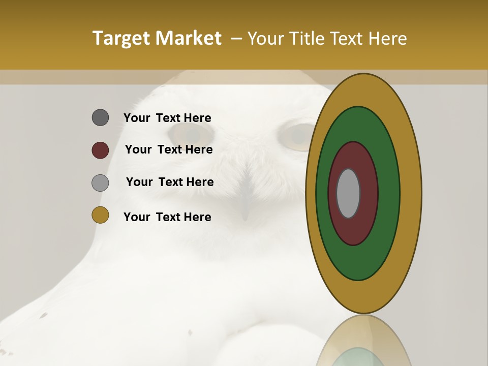 A White Owl Sitting On Top Of A Wooden Table PowerPoint Template